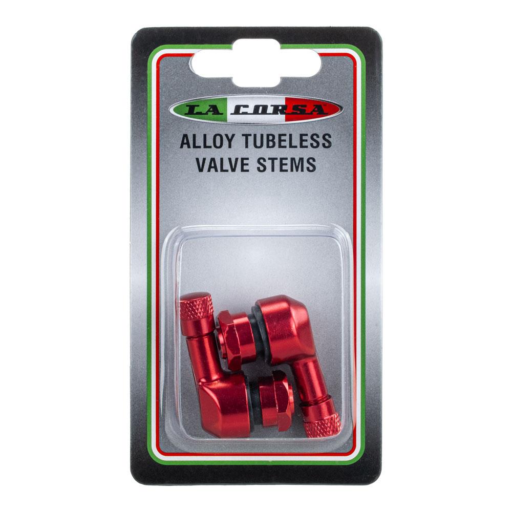 LA CORSA TUBELESS VALVE STEM RED - 11.3MM (PAIR)