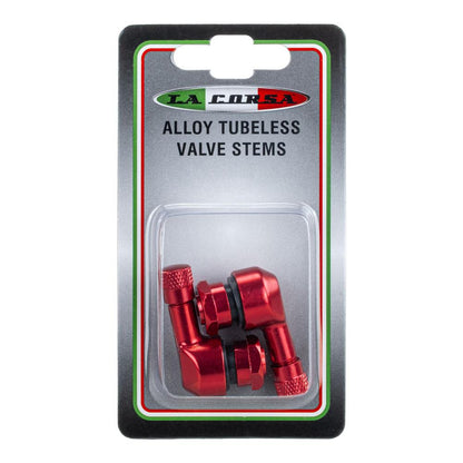 LA CORSA TUBELESS VALVE STEM RED - 11.3MM (PAIR)