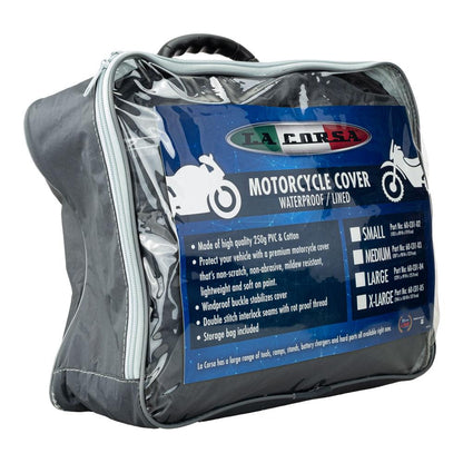LA CORSA MOTORCYCLE COVER - WATERPROOF / LINED Large