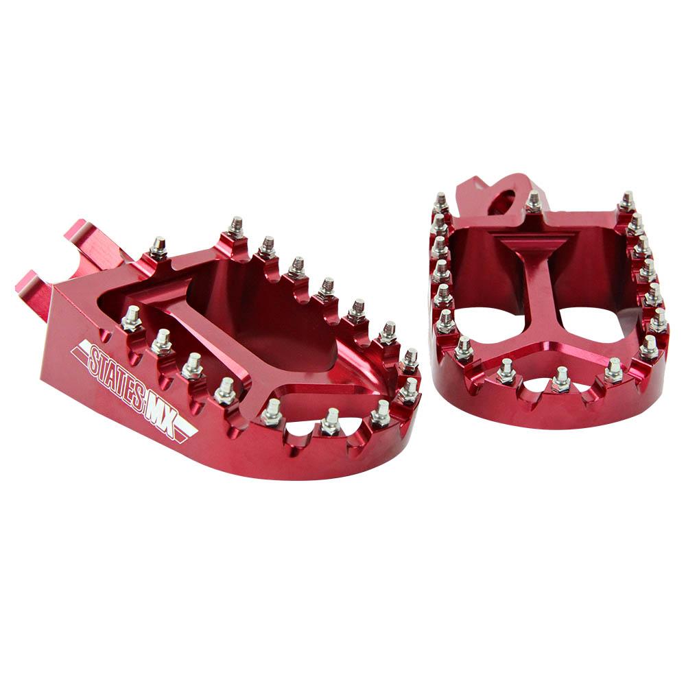 STATES MX S2 ALLOY OFF ROAD FOOTPEGS - HONDA - RED